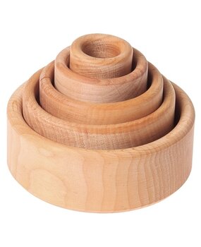 Grimm's Houten Stapelbakjes Rond Naturel