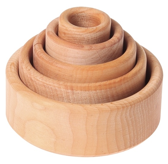 Houten Stapelbakjes Rond Naturel afbeelding