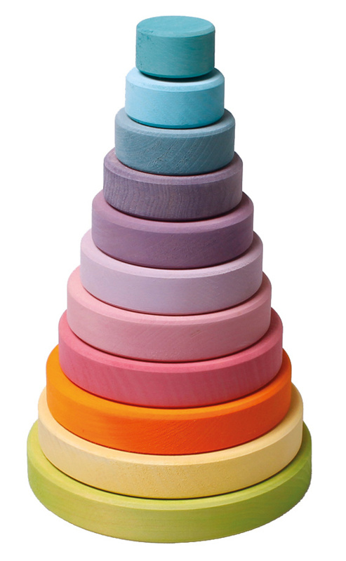 Houten Stapeltoren  Pastel afbeelding
