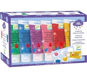Djeco Vingerverf Glitter | 6 tubes Djeco Vingerverf Glitter | 6 tubes