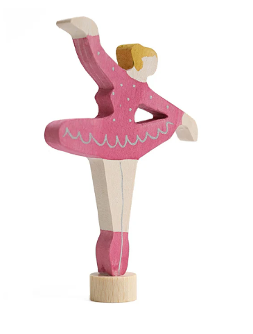 Houten Steker Ballerina Robijn Rood afbeelding