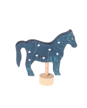 Grimm's Houten Steker Paard Blauw