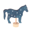 Grimm's Houten Steker Paard Blauw