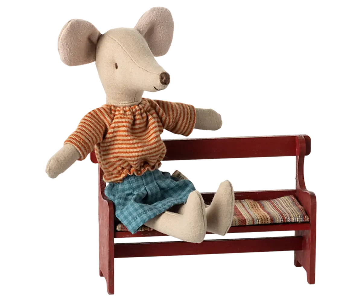 Maileg Bench Red Bankje voor Muizen Maileg Bench Red Bankje voor Muizen