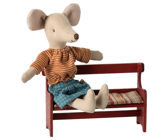 Maileg Bench Red Bankje voor Muizen Maileg Bench Red Bankje voor Muizen