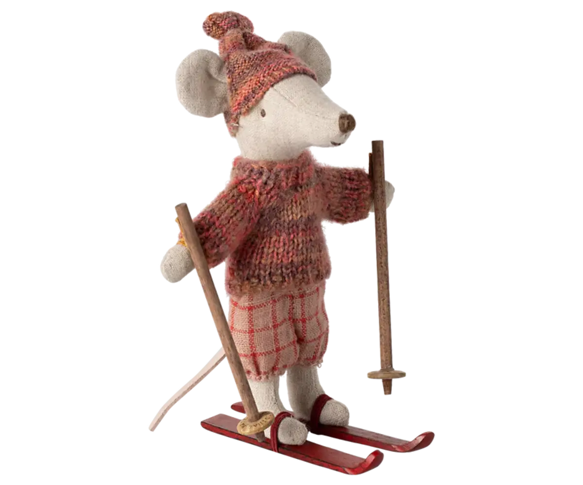 Maileg Winter Mouse met ski set Big Sister Rose Maileg Winter Mouse met ski set Big Sister Rose