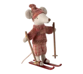 Maileg Winter Mouse met ski set Big Sister Rose Maileg Winter Mouse met ski set Big Sister Rose
