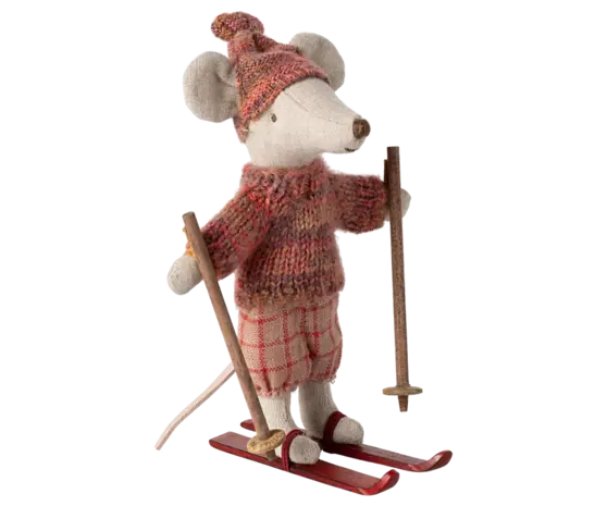 Maileg Winter Mouse met ski set Big Sister Rose Maileg Winter Mouse met ski set Big Sister Rose