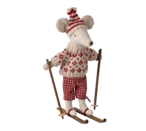Maileg Winter Mouse met Ski set Moeder Muis Maileg Winter Mouse met Ski set Moeder Muis