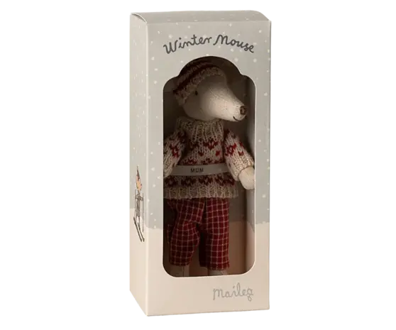 Maileg Winter Mouse met Ski set Moeder Muis Maileg Winter Mouse met Ski set Moeder Muis