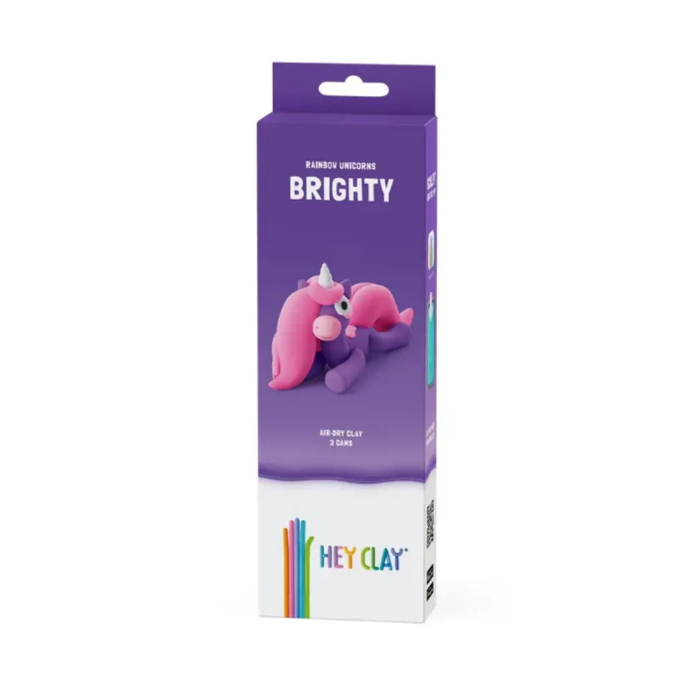 Hey Clay Interactieve Boetseerklei Rainbow Unicorn Brighty (3 kleuren)