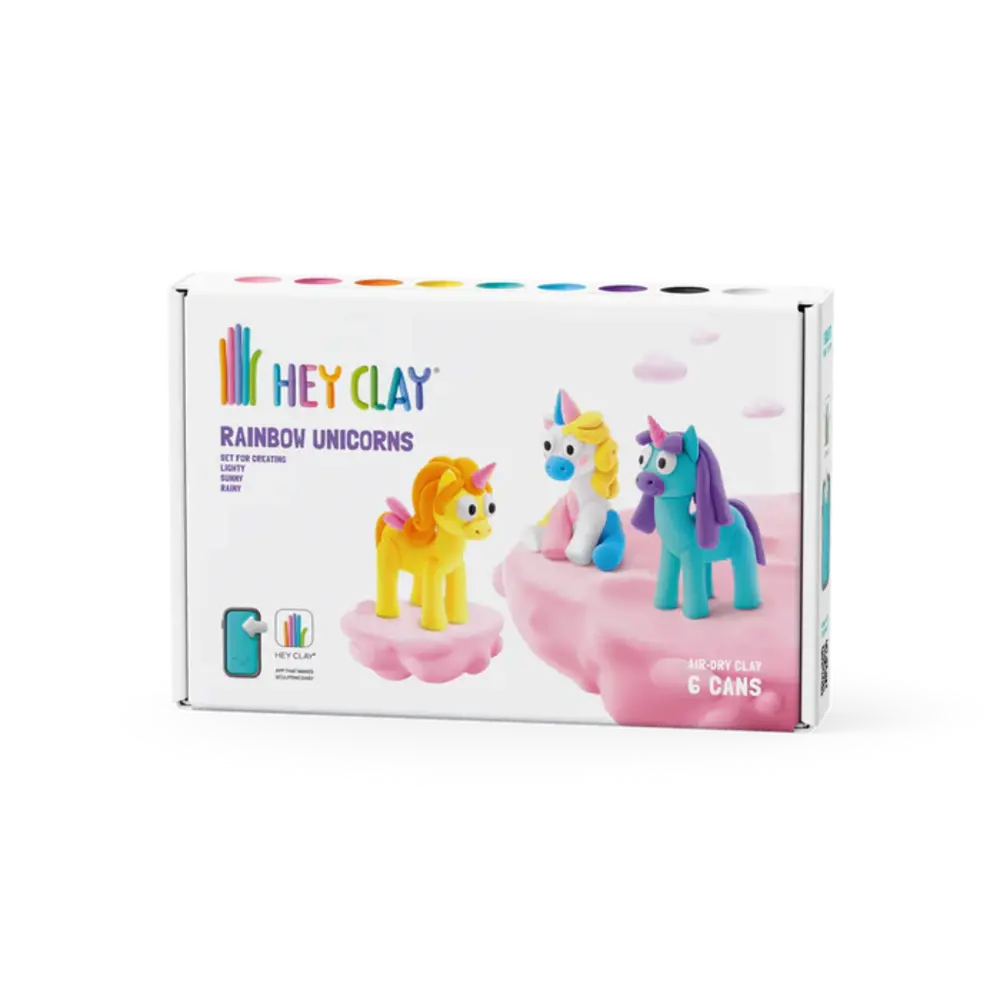 Hey Clay Interactieve Boetseerklei Rainbow Unicorns (6 kleuren) Hey Clay Interactieve Boetseerklei Rainbow Unicorns (6 kleuren)