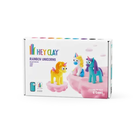 Hey Clay Interactieve Boetseerklei Rainbow Unicorns (6 kleuren) Hey Clay Interactieve Boetseerklei Rainbow Unicorns (6 kleuren)