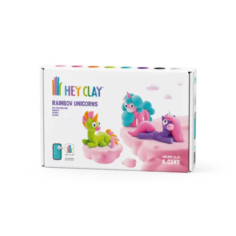Hey Clay Interactieve Boetseerklei Rainbow Unicorns 2  (6 kleuren)