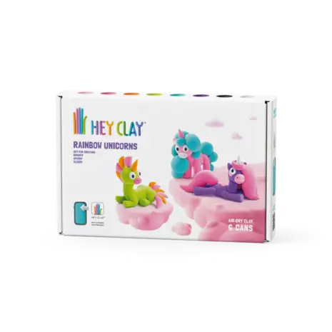 Hey Clay Interactieve Boetseerklei Rainbow Unicorns 2  (6 kleuren)
