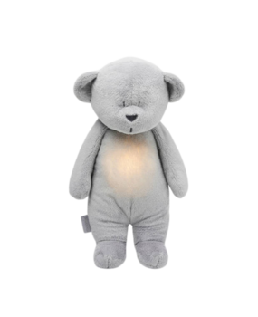 Moonie Knuffelbeer met nachtlamp en geluid Silver