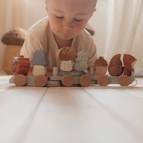 Little Dutch Blokkentrein Eekhoorn - Forest Friends Little Dutch Blokkentrein Eekhoorn - Forest Friends