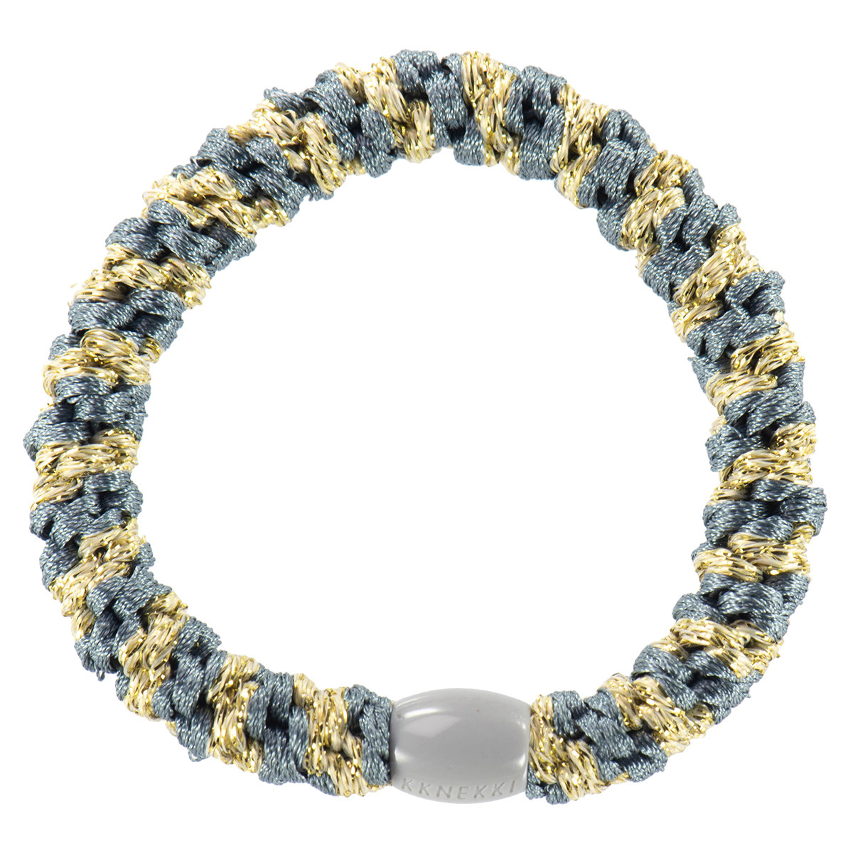 Haarelastiekje Bluegrey Beige Stripe Glitter afbeelding