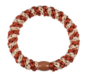 Kknekki Haarelastiekje Rust Beige Stripe Glitter Kknekki Haarelastiekje Rust Beige Stripe Glitter