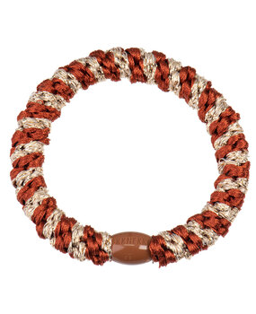 Kknekki Haarelastiekje Rust Beige Stripe Glitter