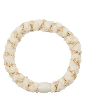 Kknekki Haarelastiekje Velvet Stripe Ivory