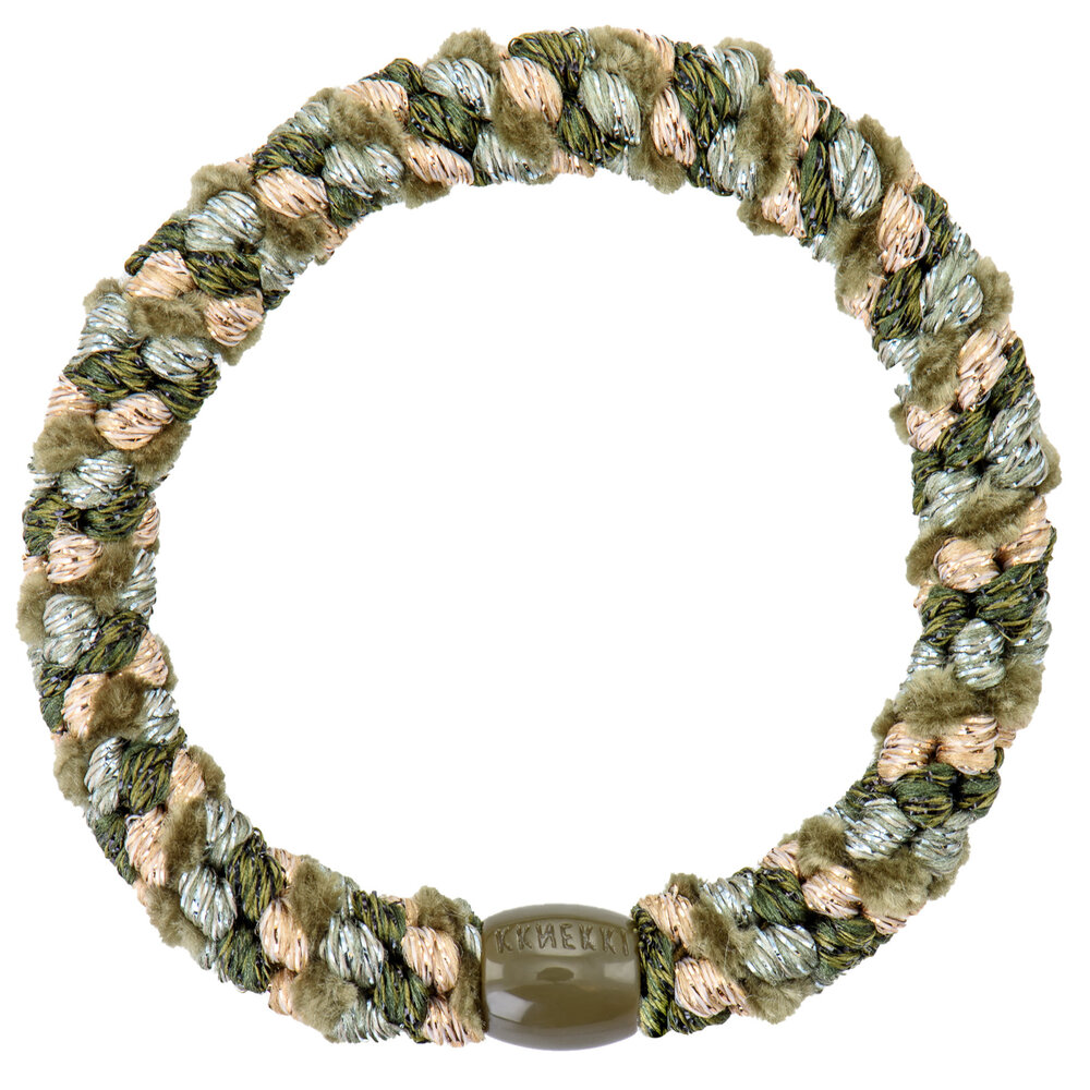 Kknekki Haarelastiekje Mix Green Beige Glitter Kknekki Haarelastiekje Mix Green Beige Glitter