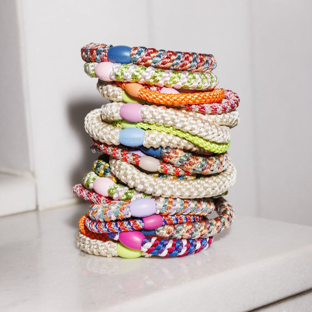 Kknekki Haarelastiekje Mix Ivory Glitter Dusty Lind Green Kknekki Haarelastiekje Mix Ivory Glitter Dusty Lind Green