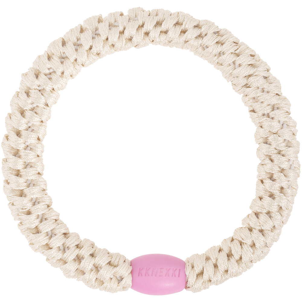 Kknekki Haarelastiekje Ivory Pink Bead Kknekki Haarelastiekje Ivory Pink Bead