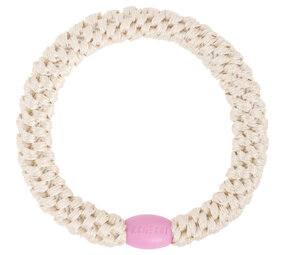 Kknekki Haarelastiekje Ivory Pink Bead Kknekki Haarelastiekje Ivory Pink Bead