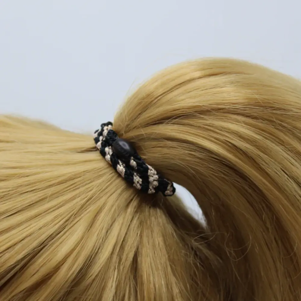 Kknekki Haarelastiekje Slim Black-Beige Glitter Stripe Kknekki Haarelastiekje Slim Black-Beige Glitter Stripe