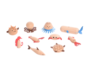TickiT Houten speelfiguren Sea Creatures TickiT Houten speelfiguren Sea Creatures