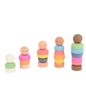 TickiT Houten Stapel Poppen Regenboog