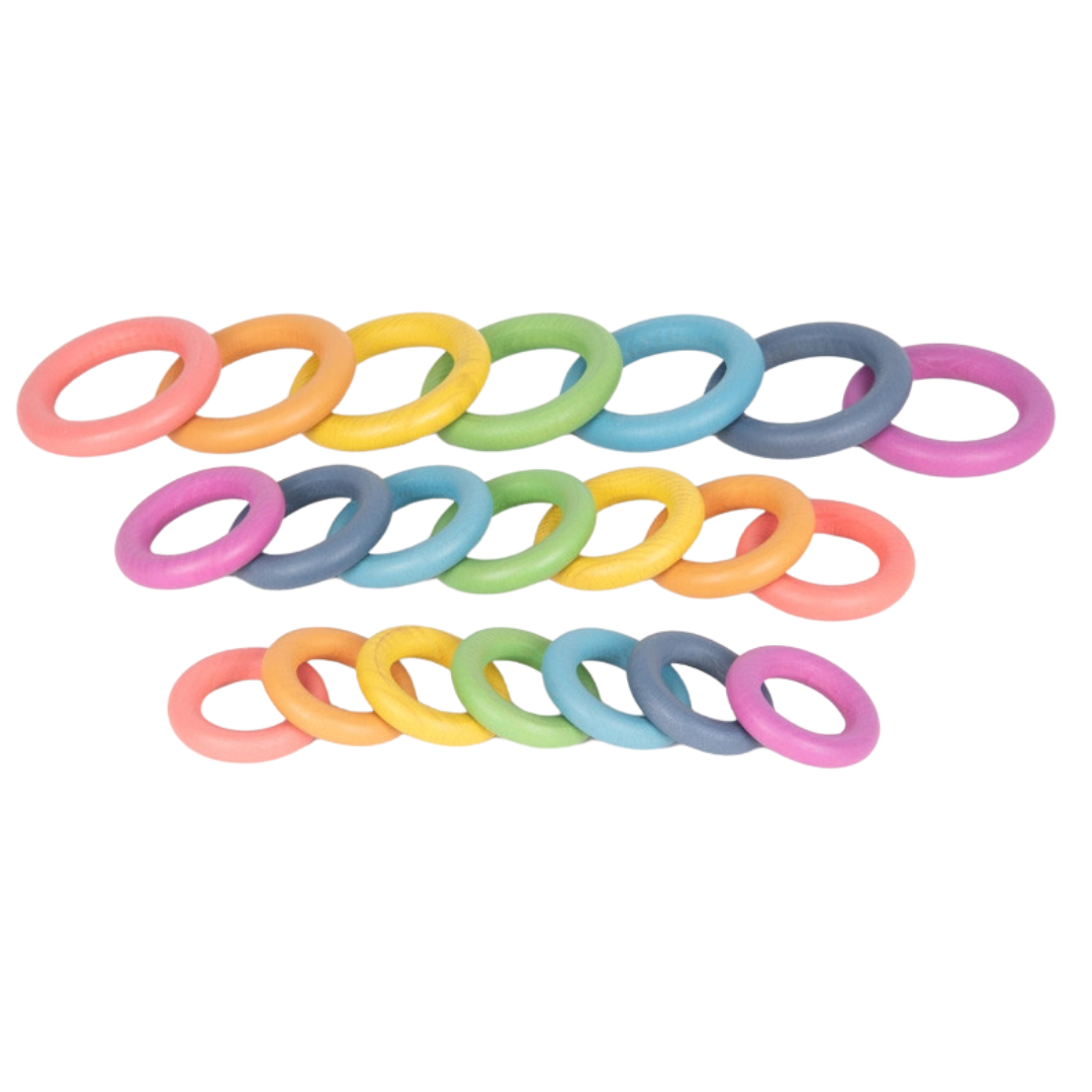 Houten Ringen Regenboog afbeelding