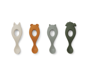 Liewood Liva Set Siliconen Lepels (4 stuks) - Hunter Green Mix Liewood Liva Set Siliconen Lepels (4 stuks) - Hunter Green Mix