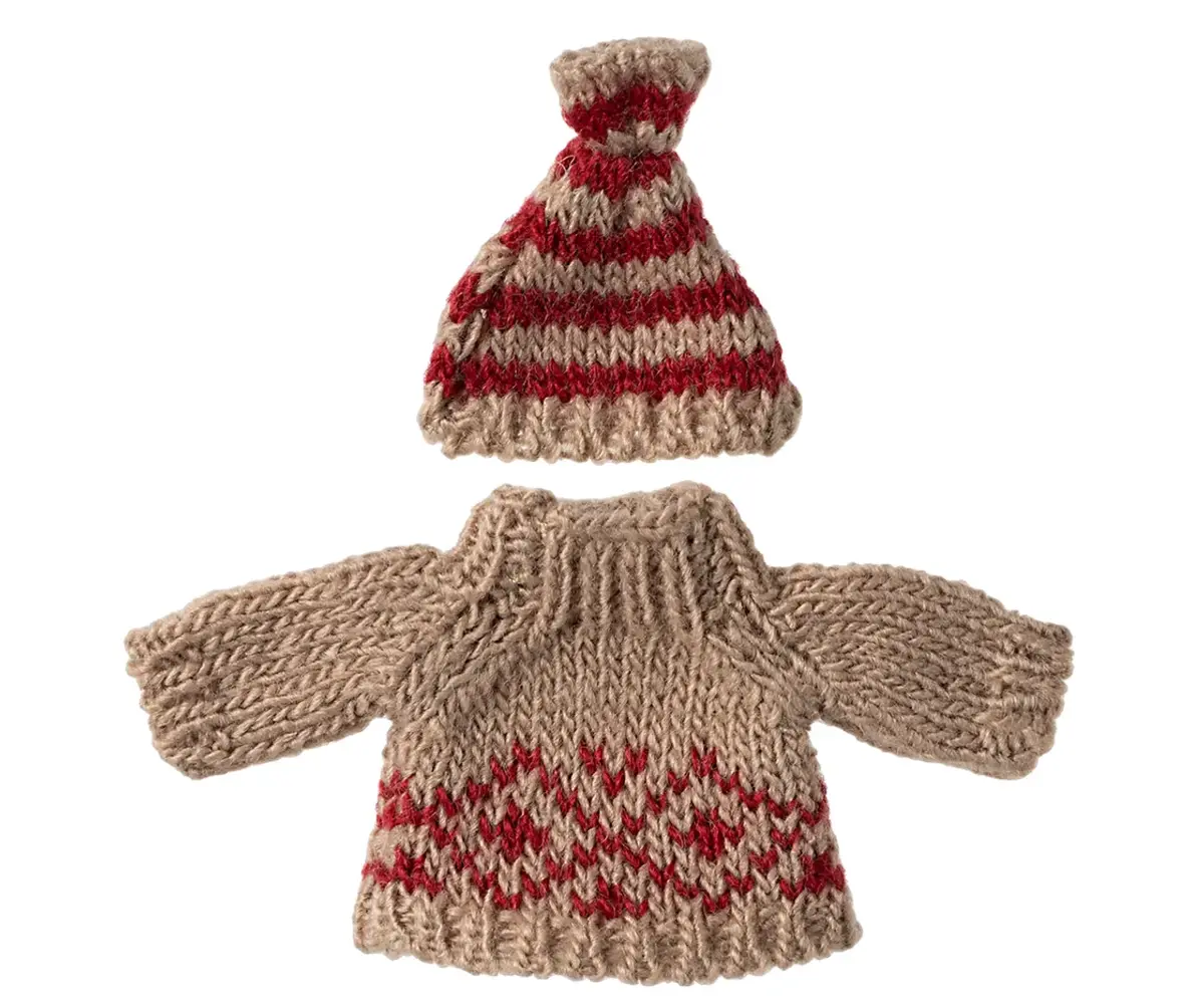 Maileg Sweater en muts Mum Mouse Maileg Sweater en muts Mum Mouse