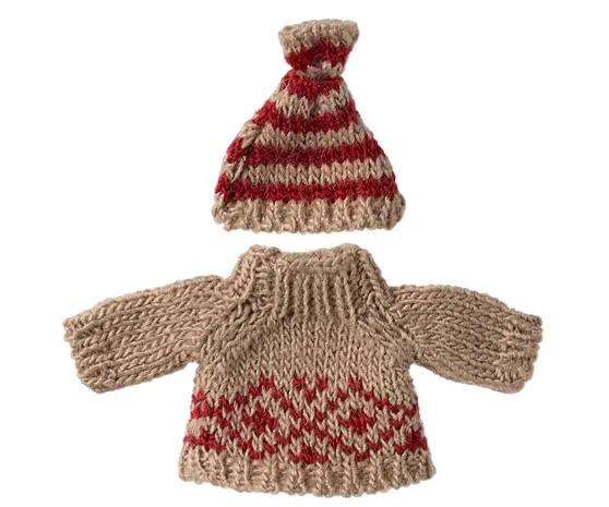 Maileg Sweater en muts Mum Mouse Maileg Sweater en muts Mum Mouse