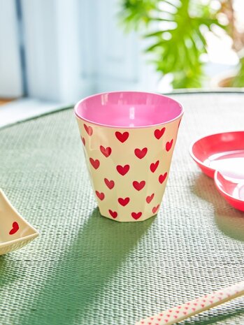 Rice Melamine Beker Darling Hearts Medium