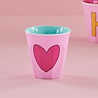 Rice Melamine Beker - Medium - Pink Heart Rice Melamine Beker - Medium - Pink Heart