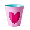 Rice Melamine Beker - Medium - Pink Heart Rice Melamine Beker - Medium - Pink Heart