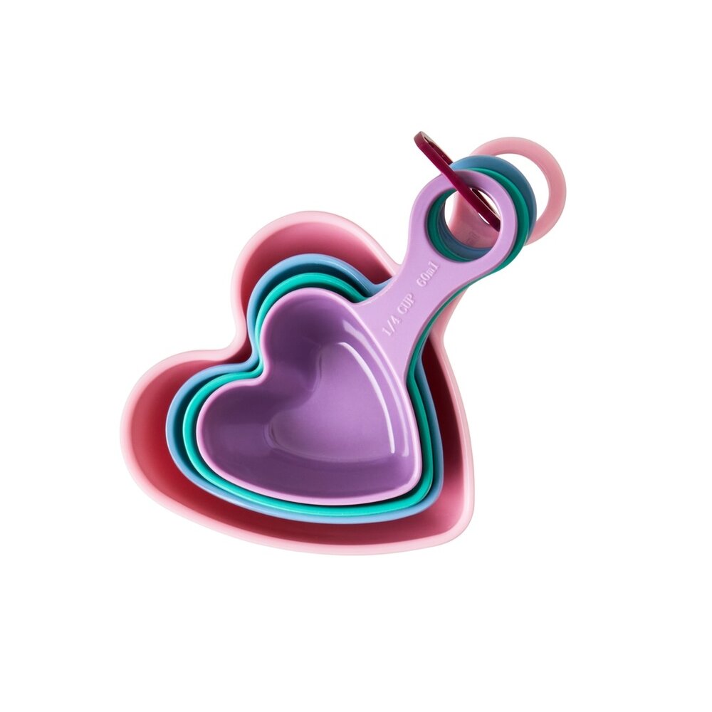Rice Melamine Maatschepjes - Heart - 4-Pack