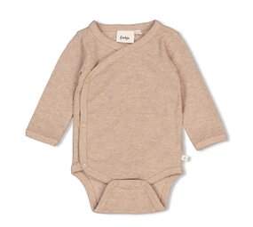 Feetje Babykleding Wikkelromper Rib Taupe Melange Feetje Babykleding Wikkelromper Rib Taupe Melange