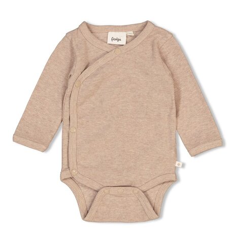 Feetje Babykleding Wikkelromper Rib Taupe Melange Feetje Babykleding Wikkelromper Rib Taupe Melange