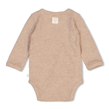 Feetje Babykleding Wikkelromper Rib Taupe Melange Feetje Babykleding Wikkelromper Rib Taupe Melange