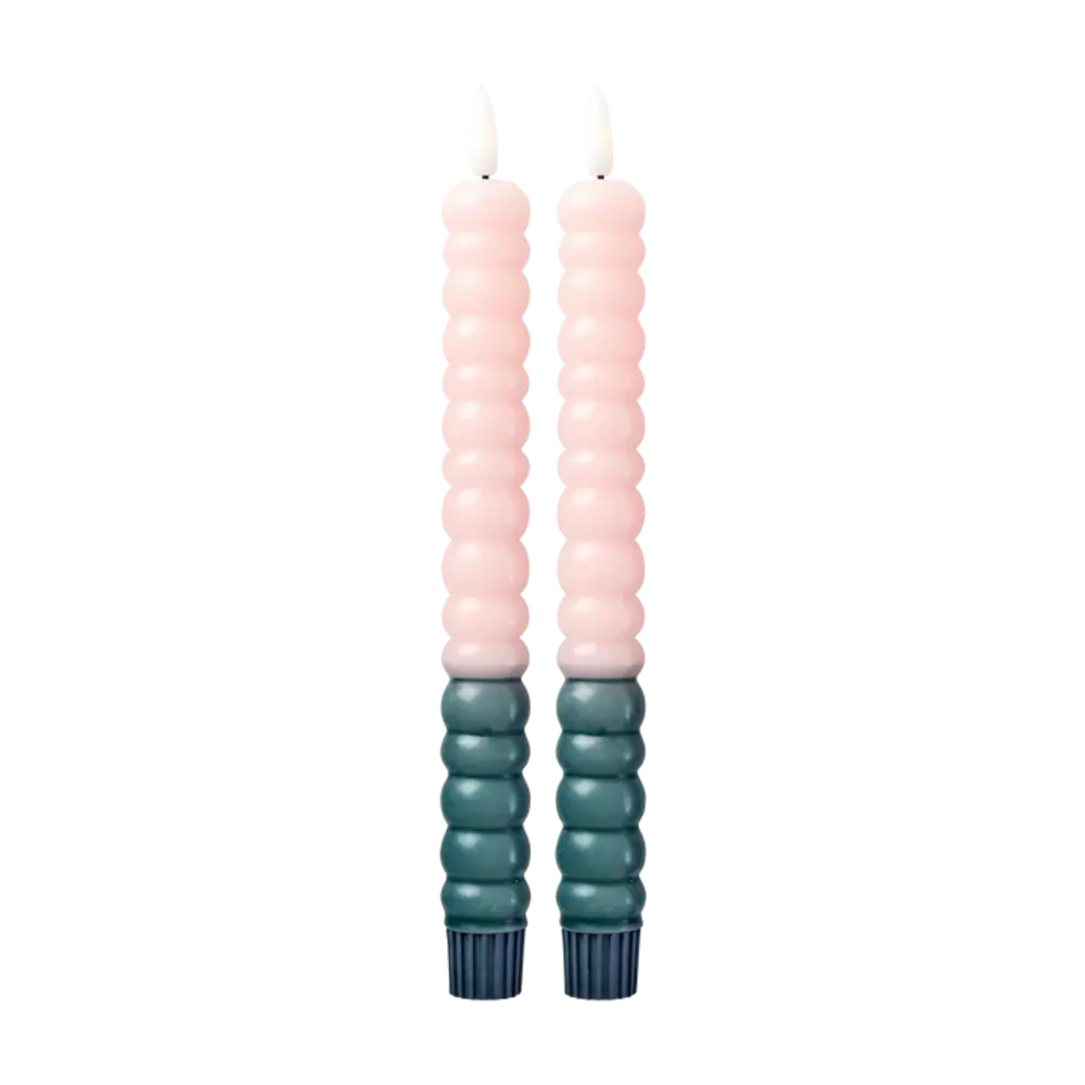 Rice Led kaarsen set van 2 Zacht Roze Rice Led kaarsen set van 2 Zacht Roze