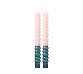 Rice Led kaarsen set van 2 Zacht Roze Rice Led kaarsen set van 2 Zacht Roze