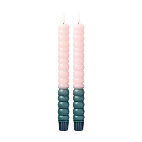 Rice Led kaarsen set van 2 Zacht Roze Rice Led kaarsen set van 2 Zacht Roze