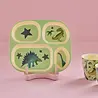 Rice Melamine Kinderbord met 4 compartimenten Dino Zacht Groen Rice Melamine Kinderbord met 4 compartimenten Dino Zacht Groen