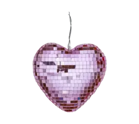 Rice Disco Ball Heart Shape Soft Pink Rice Disco Ball Heart Shape Soft Pink
