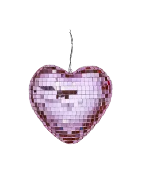 Rice Disco Ball Heart Shape Soft Pink Rice Disco Ball Heart Shape Soft Pink