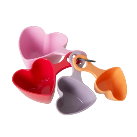 Rice Melamine Maatschepjes - Heart Multicolor - 4-Pack Rice Melamine Maatschepjes - Heart Multicolor - 4-Pack